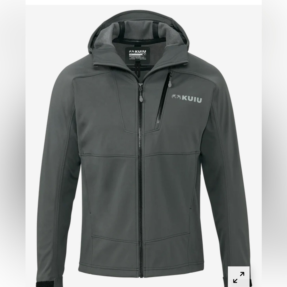 KUIU Men’s Axis Hybrid Hooded Jacket in Charcoal Gray, Size XXL, Nice Condition!